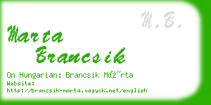 marta brancsik business card